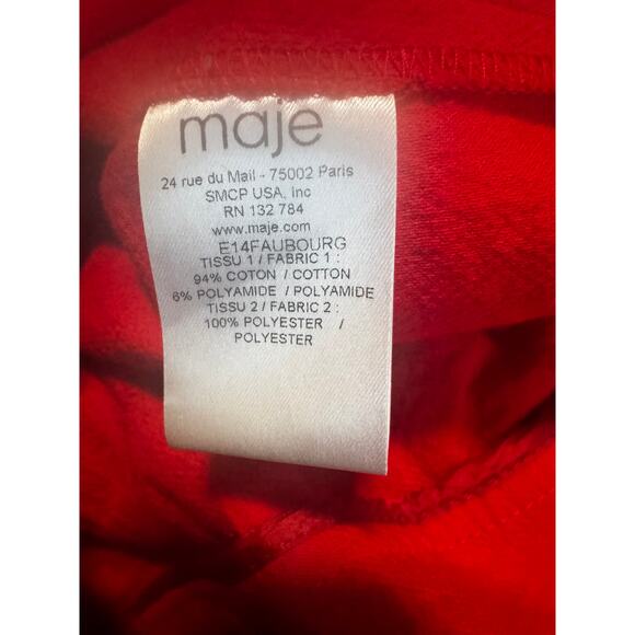 Maje Red Lace Detail Dress – Size 2 (FR 36 / US 4) - Picture 6 of 7